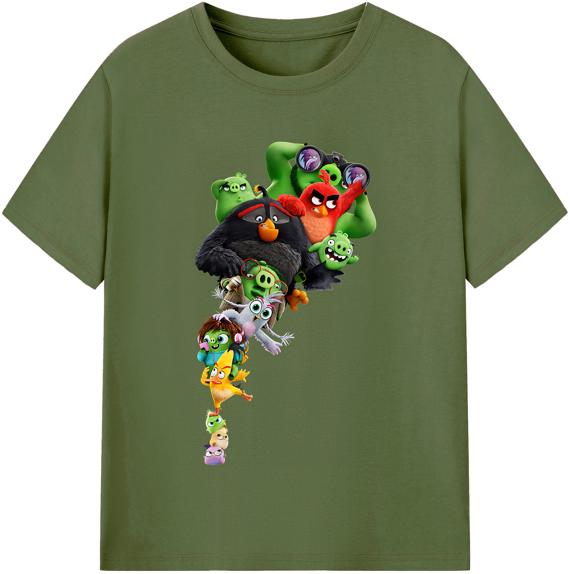 （画像用） Angry Birds アングリーバード 綿100％半袖Tシャツ（フロントプリント）
